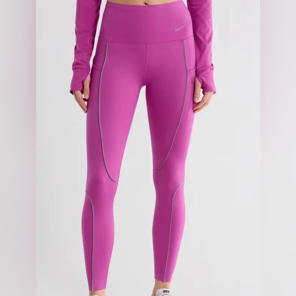 Nike Women’s Fuschia Training Leggings Reflective Size XL NWT